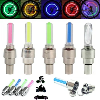 

2Pcs Multicolor Waterproof LED Bike Valve Cap Light Flash Tyre Tire Wheel Stem Rim Neon Lights Lamp Bicycle Motorcycle Cycling