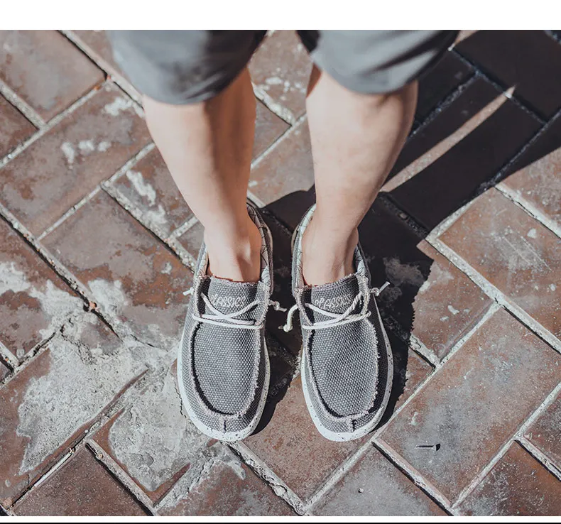 Новая повседневная мужская парусиновая дышащая мужская обувь Уличная обувь на плоской подошве прогулочная обувь мужская легкая одежда-устойчивая резиновая обувь Большие размеры