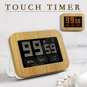 

LCD Touch Screen Kitchen Timer Magnetic Digital Count Up And Down Timer Cooking Movement Reminder Electronic Alarm Clock#