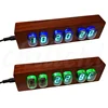 6-Bit IV22 Fluorescent Tube Digital Tube Clock Temperature Dispaly DIY Retro Creative gift Desktop Ornaments Solid Wood Shell 1