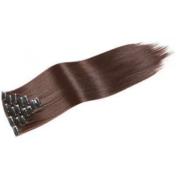 

Gres 7Pcs/set Clip In Hair Extensions Long Straight Synthetic Hair High Temperature Fiber Fake Hairs Hair Extension Clip