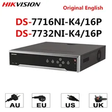 Оригинальная Hikvision английская международная версия встроенный Plug& Play 4K NVR DS-7716NI-K4/16 P DS-7732NI-K4/16 P с 16 PoE 8MP