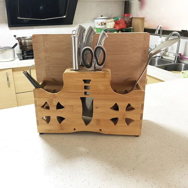Knife Holder Kitchen Supplies Multi-function Put Shelf Chopsticks Chopping Board Cutting | Дом и сад