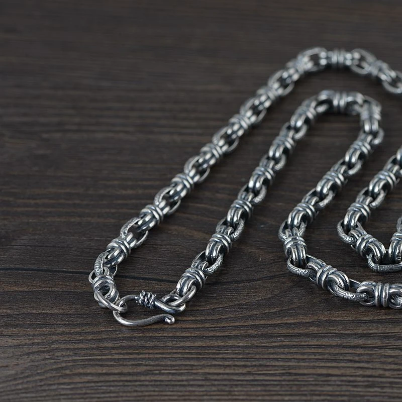 de de ley 925 para hombre, cadena de eslabones grandes, chaine argent Knot, collares Vintage, joyería de sieraden Punk|Collares de cadena| - AliExpress