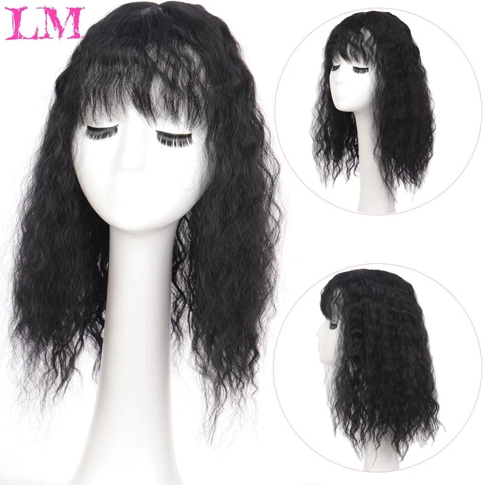 

LIANGMO Hair Overhead Replacement Patch Wig Female Curly Hair Top Closure Corn Perm Wig Chemical fiber synthesis
