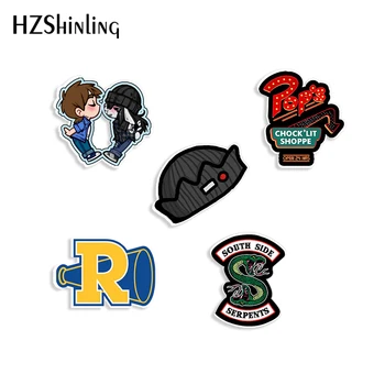 

2019 New Riverdale Snake Acrylic Brooches Cartoon Pattern Resin Epoxy Shrinky Dinks Brooches Pins Badge Badge Accessories