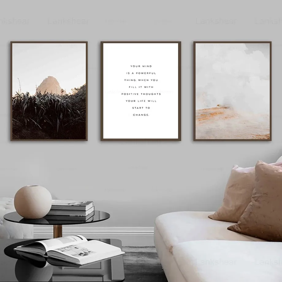 

Canvas Painting Wall Art with Reed Tree Quotes Nordic Posters and Prints for Wall Pictures for Living Room Decoration Unframe
