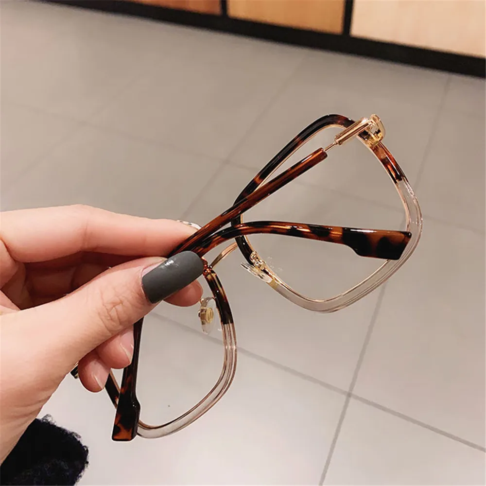 blue light glasses women Zilead Vintage Large Square Eyeglasses Men Women Anti Blue Light Glasses Frame Blocking Blue Ray Oversized Spectacles Frames reading glasses with blue light filter