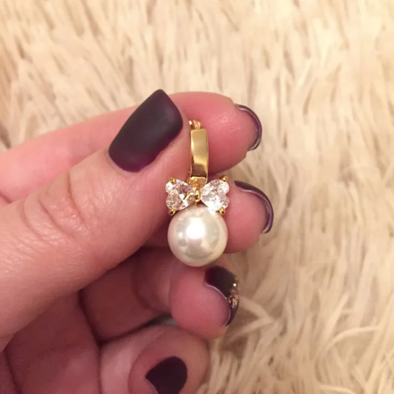 Freshwater Pearls Earrings Women Crystal Gift Hand Made Pearl Earings African Gold Hoops Bijoux Perle Brincs Ouro Kolczyki E0310