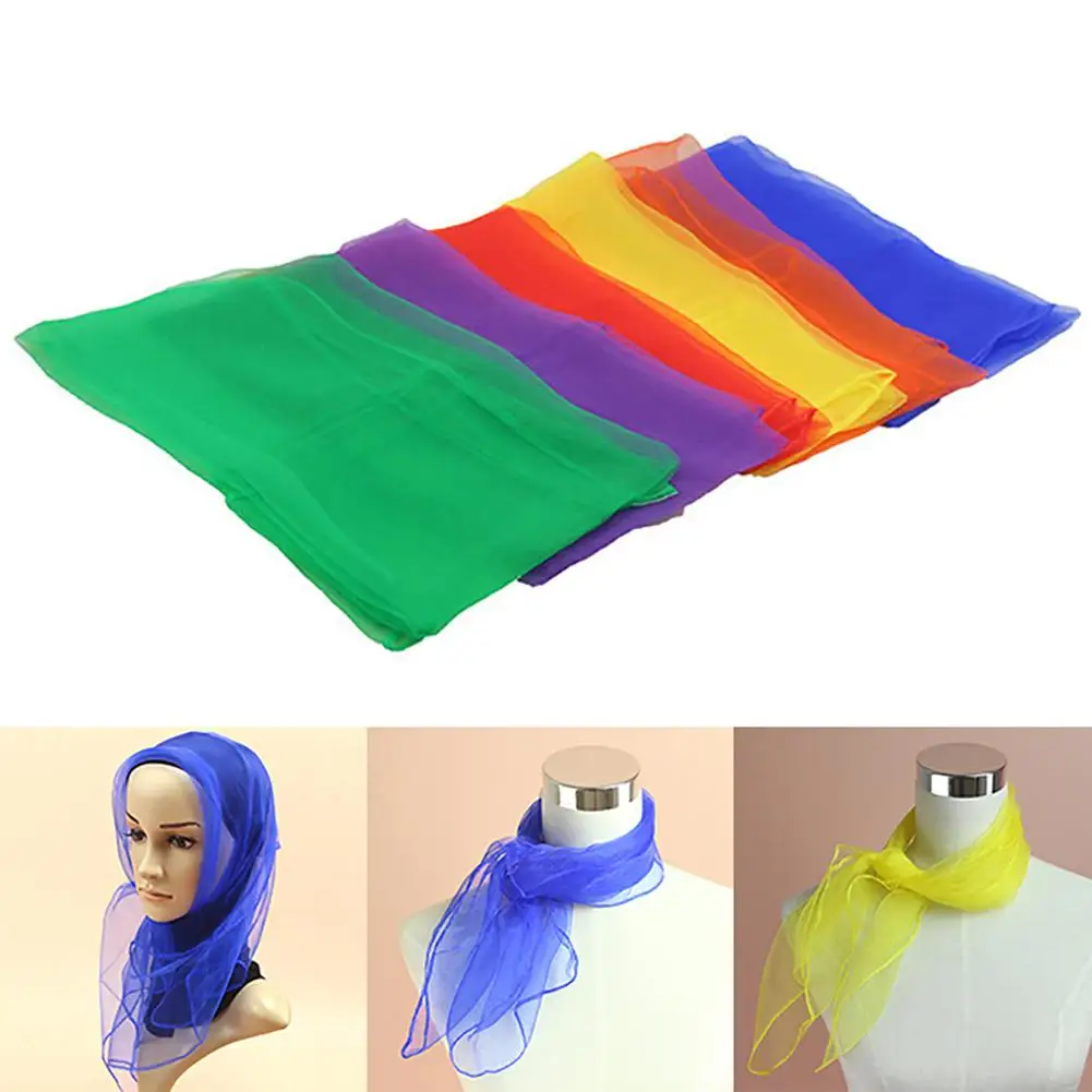 

6Pcs Kids Dance Scarf Solid Color Square Juggling Dance Scarves Magic Tricks Props Kids Toy 60cm x 60cm Random Color