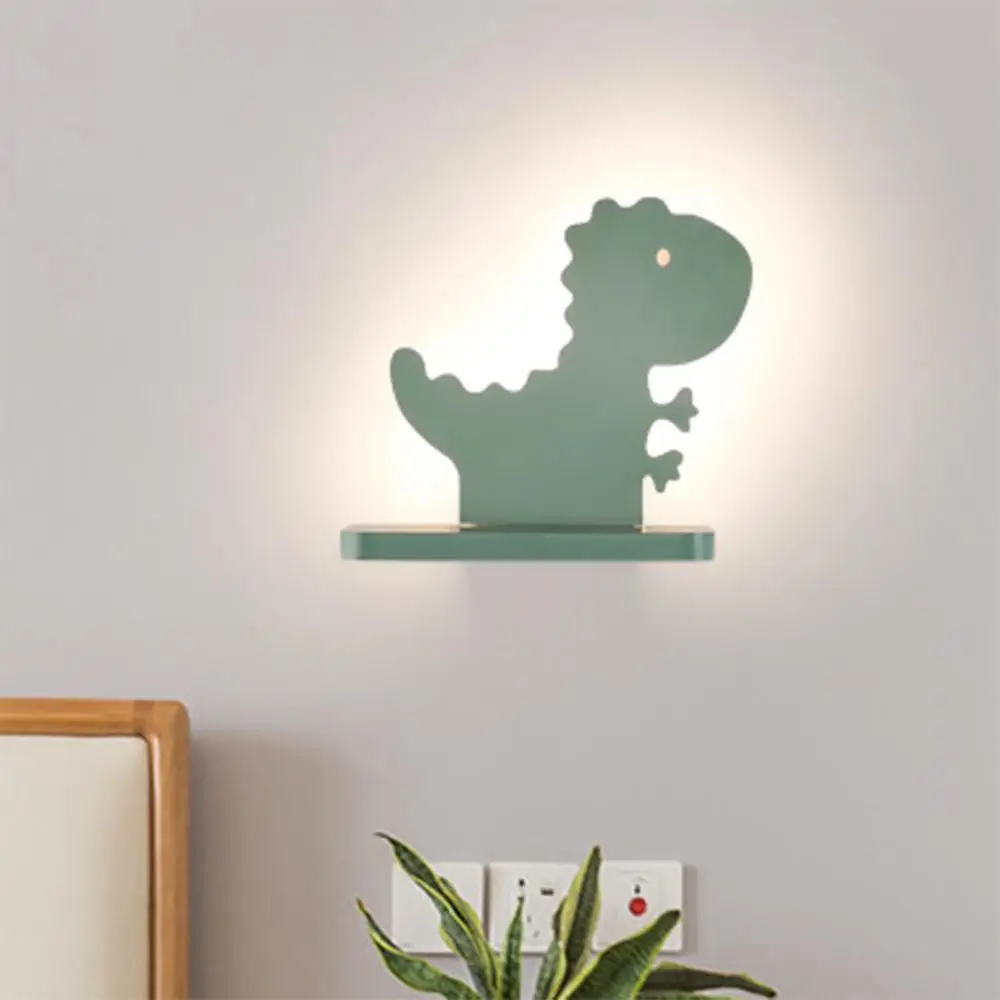 LED Wall Light Cute Cartoon Creative dinosaur shape shelf LED Lights Lighting Fixtures  For Kids Room Decoration Bedroom Bedside