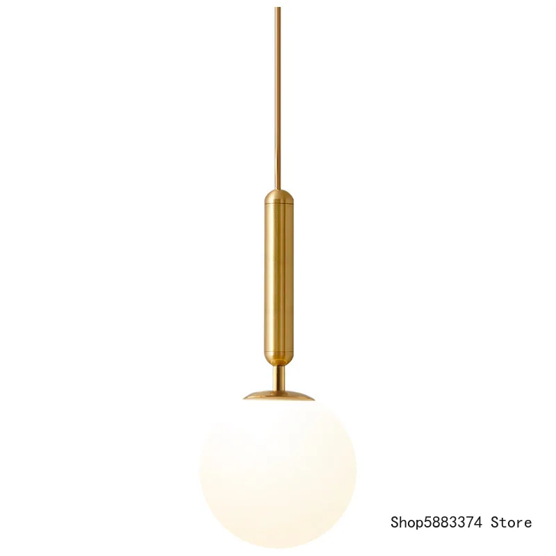Nordic Bedroom Chandelier Luxury Room Bedside Modern Creative Study Bar Counter Hanging Lamp Black/gold Glass Ball LED Droplight | Лампы и