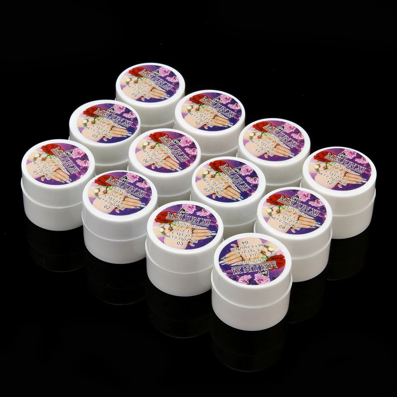 

Anmas rucci 51 PCS/Set NEW Pro 12 Color UV Nail Gel 8 Zebra Brush Nail Tips Nail Art Tool Kits Sets #43 US dropshipping