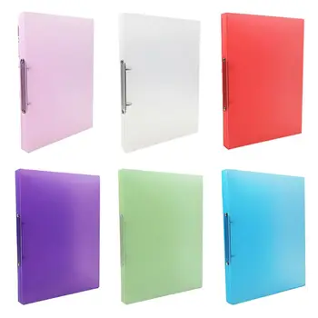 

A4 Clip File Folder Transparent Candy Color Loose Leaf Binder Storage Organizer