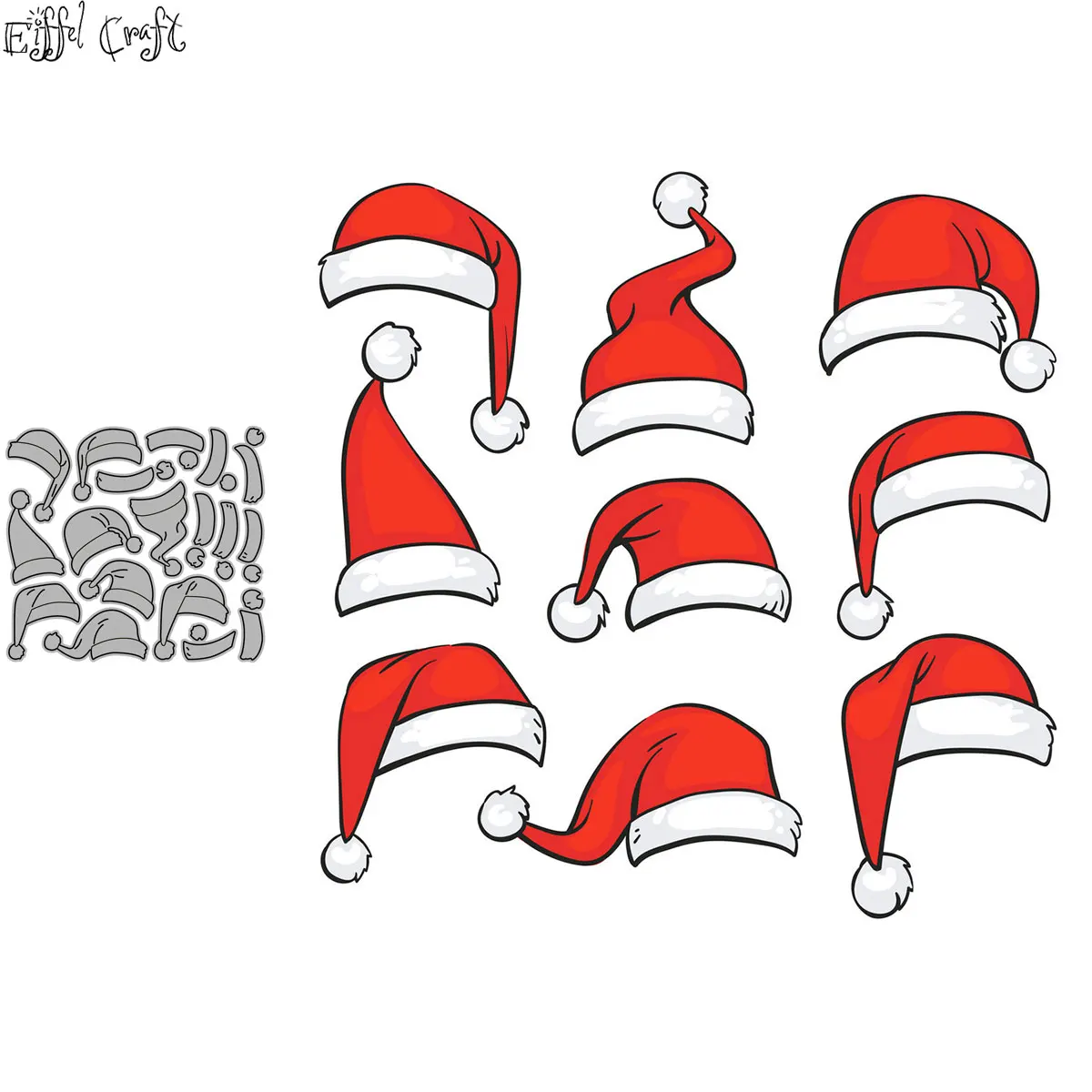 

Christmas Hat Set Paper Cut Metal Craft Dies Card Making Stencils Diy Manual Scrapbooking New Embossing Dies 2020