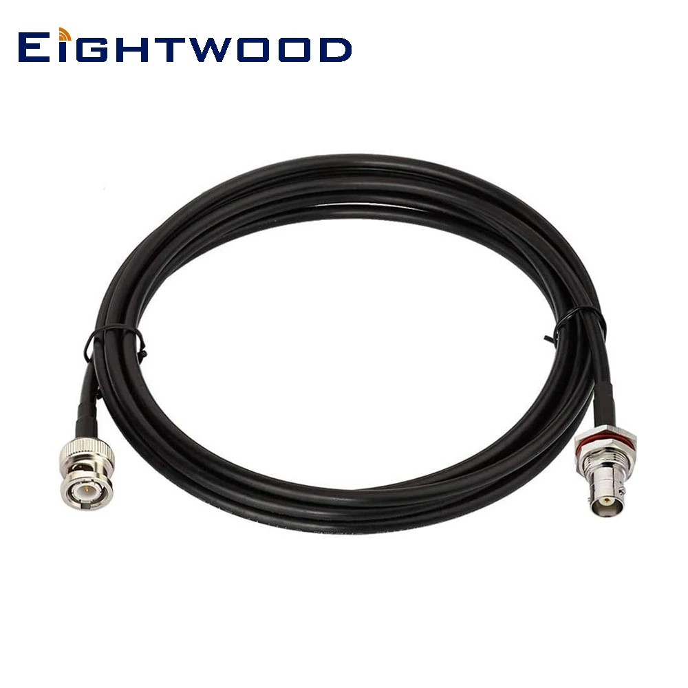 

Eightwood BNC Male to Female Bulkhead Cable RG58 Coaxial 3 Meter for Wireless Microphone System Receiver CB Radio Antenna