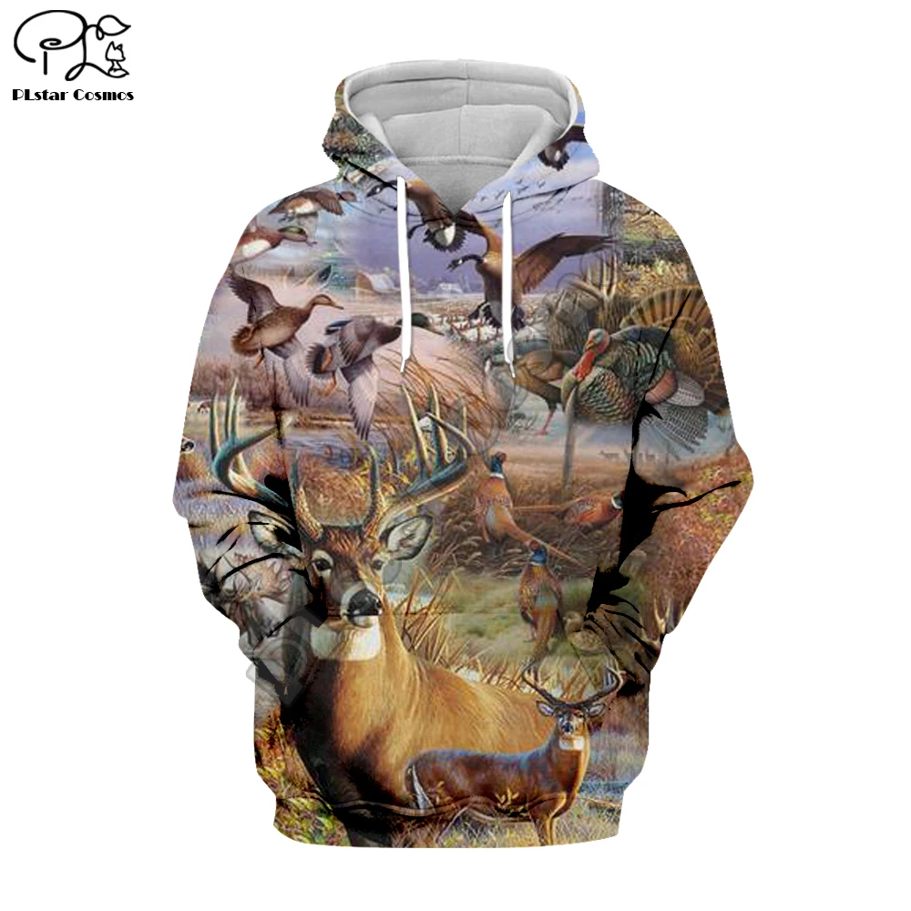 Billige AMO JAGD TIERE KUNST 3D Drucken Hoodies 3D Hoodie Männer Frauen Neue Mode Mit Kapuze Sweatshirt Langarm Pullover