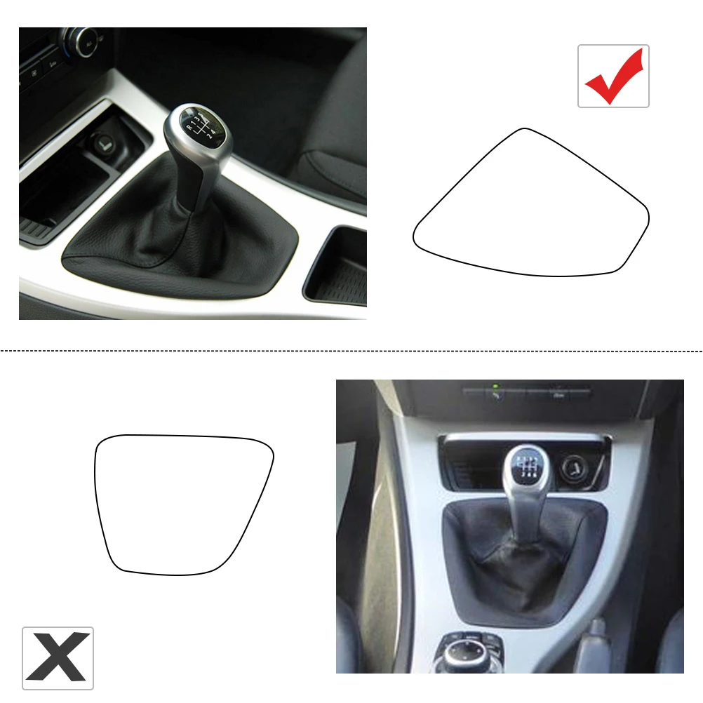 Car Pu Leather Gear Shift Knob Gaiter Gaitor Boot Dust Cover BMW E90 2006-2011 E91 2006-2012 E92 E93 2006-2013 8037308 LHD car interior accessories gear head cover