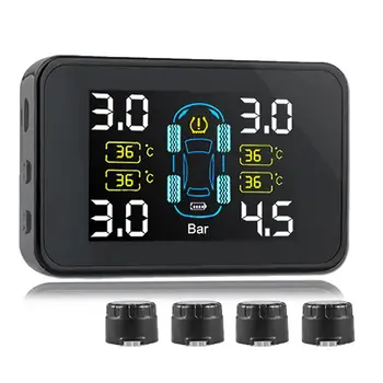 

Car TPMS Tyre Pressure Monitoring System Solar Power Digital LCD Display Auto Security Alarm Systems Real Time Monitoring