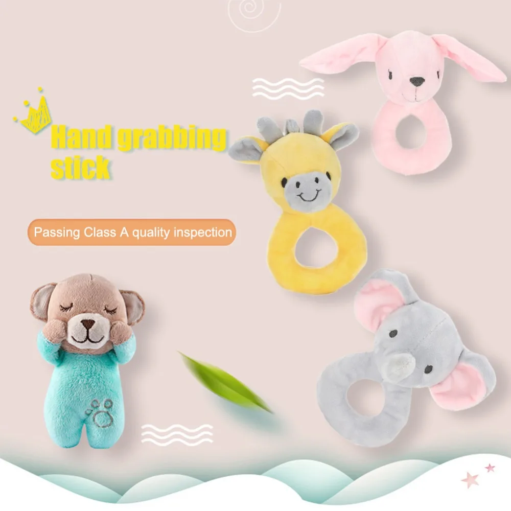 Lovely Creative Animal Baby Hand Bells Newborn 0-36 Months Educational Funny Toys