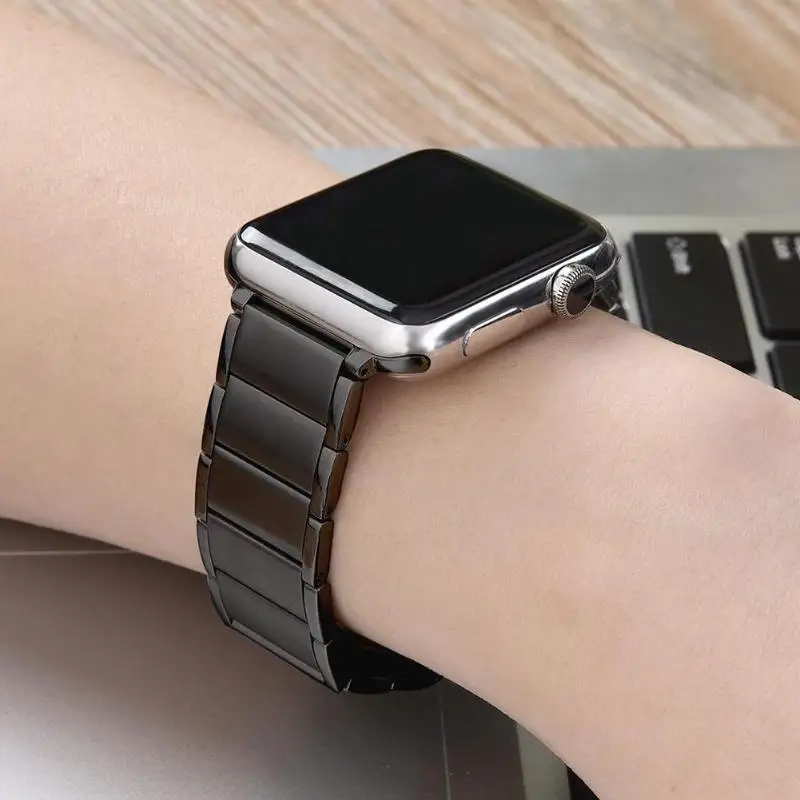 Регулируемый магнитный ремешок из нержавеющей стали для часов Apple Watch