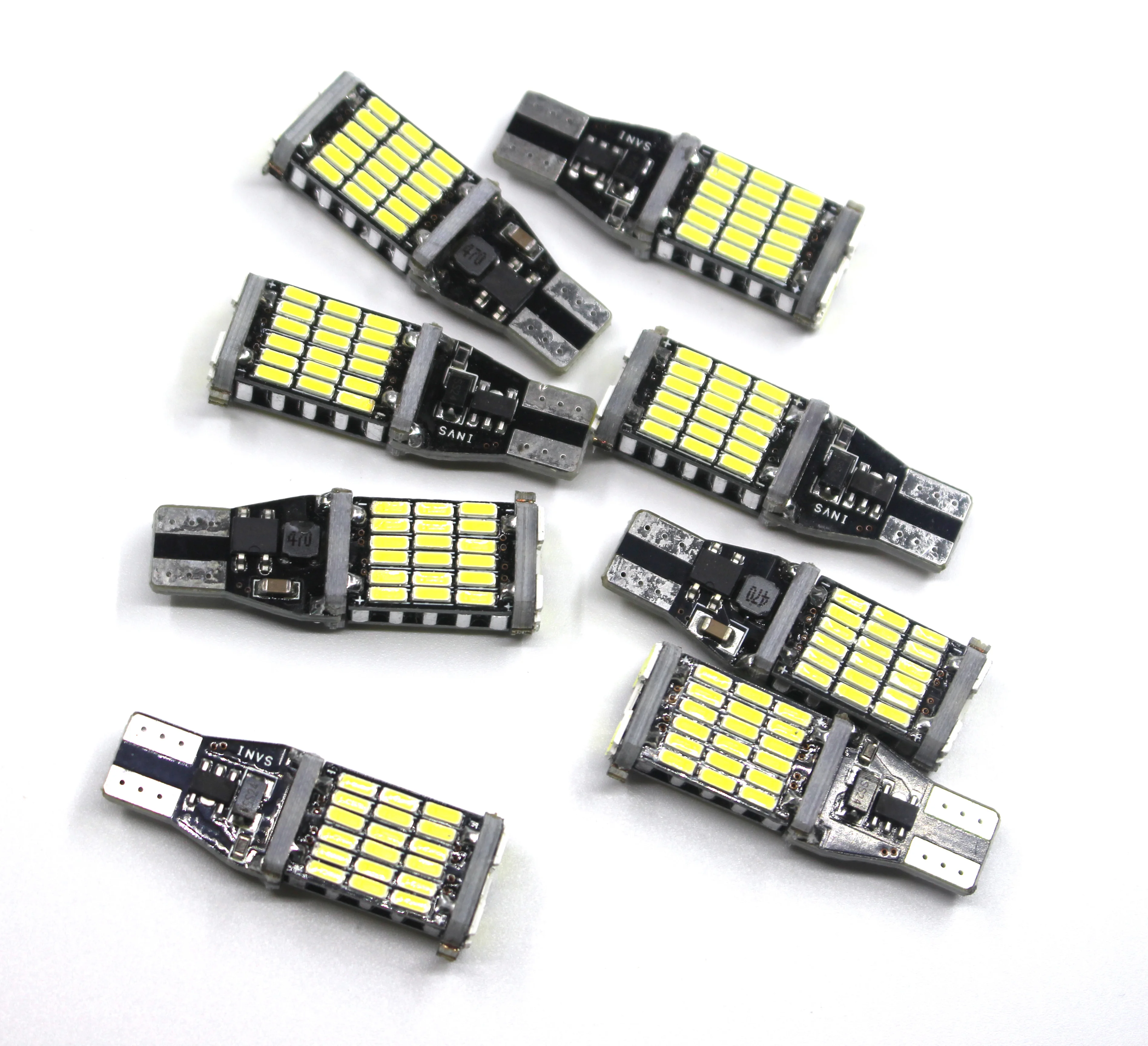 T15 W16W 4014 45SMD Автомобильный светодиодный фонарь заднего хода, сигнал поворота, белый светильник светодиодный лампы 12V 6500K автомобильная лампа