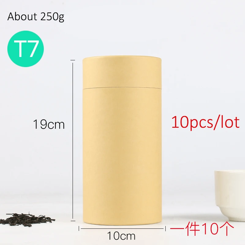 10 шт./лот Экологичная крафт-бумага упаковочная картонная трубка для подарка/ювелирной упаковки чая - Цвет: T7 (100x190mm)