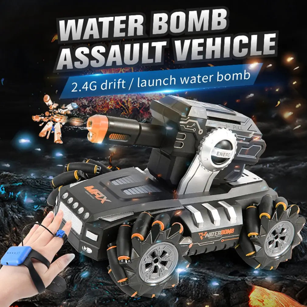 UK2075 1:16 Simulation RC Military Tank Launch Water Bomb Armor Interactive Battle 2.4g Watch Drift Remote Control Car Toy |
