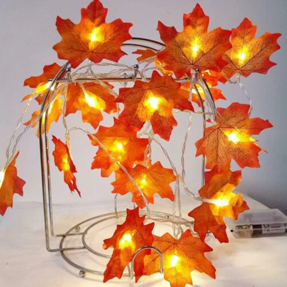 

3M 20LED Maple Leaves LED String Lights Battery Operated Fairy Light Thanksgiving Garden Party Stair Railing Room Decoration