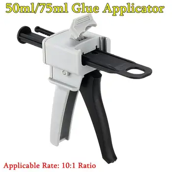 

50/75ml Two Component AB Epoxy Sealant Glue Applicator Glue Adhensive Squeeze Mixed 10:1 Manual Guns Dispenser