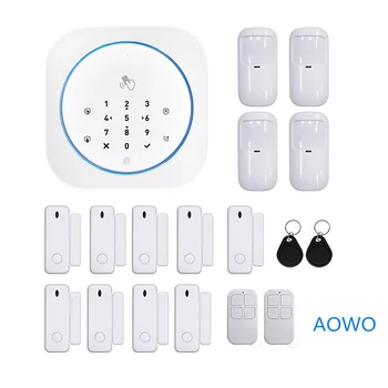 Wireless Touch GSM Home Security Alarm With APP RFID SMS Voice Auto Dial Motion Detect Burglar Intruder Fire Smoke Alarm Panel yobang security wifi gsm home burglar security alarm system wireless kits app control rfid card sms alert panel