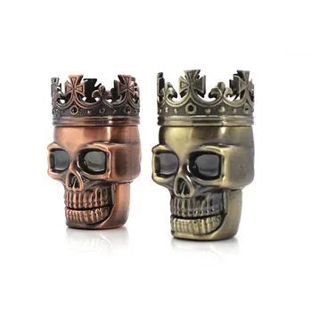 

Tobacco Crusher Tabacco Accessories Metal Spice Herb Grinder Hand Muller Smoke Grinders King Skull Shape 3 Layers Crushers 1 PC