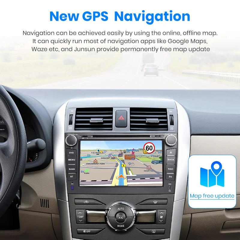 Cheap Junsun Radio 2 din Android 9.0 Car Multimedia 4G+64G for Toyota corolla 2007 2008 2009 2010 2011 Car DVD Radio Gps Stereo 3