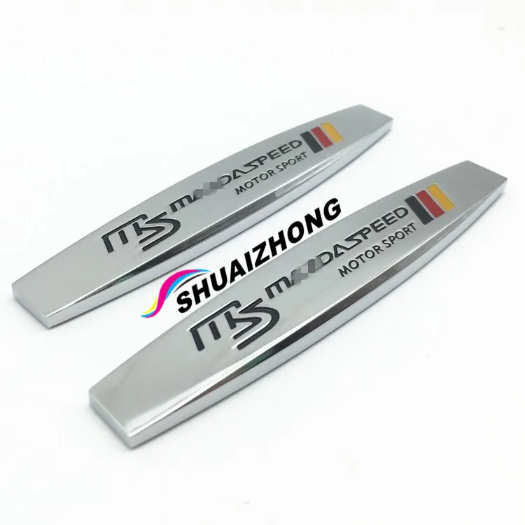 

2pcs MS SPPED Car Styling Auto Accessories 3D Metal Logo For Car Side Fender Emblem Sticker / Car Rear Bumper Trunk Badge Decals