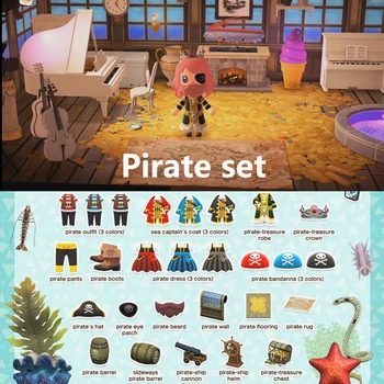 

Animal Crossing New Horizons Furniture Pirate set for Nintendo Switch Animal Crossing Mermaid DIY/pearls/Diving Suit Dodo Code