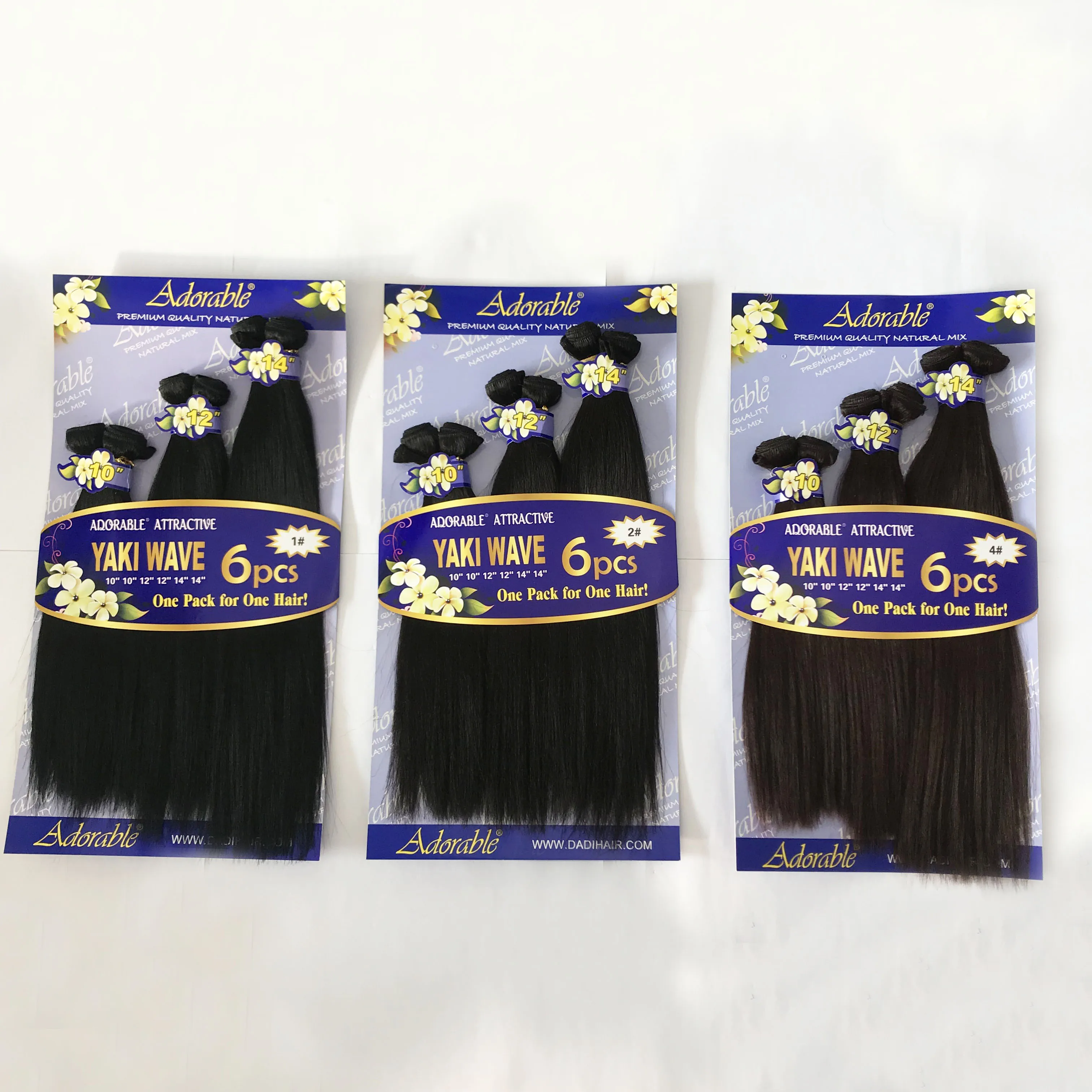 Adorable Synthetic Hair Extension YAKI WAVE 6PCS Set / 10-14inch Weave Bundles African American