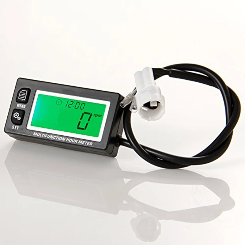 

Functional Digital Inductive Gasoline Engine Hour Meter Tachometer Maintenance Reminder Counter Meter Motorcycle Lawn RL-HM028