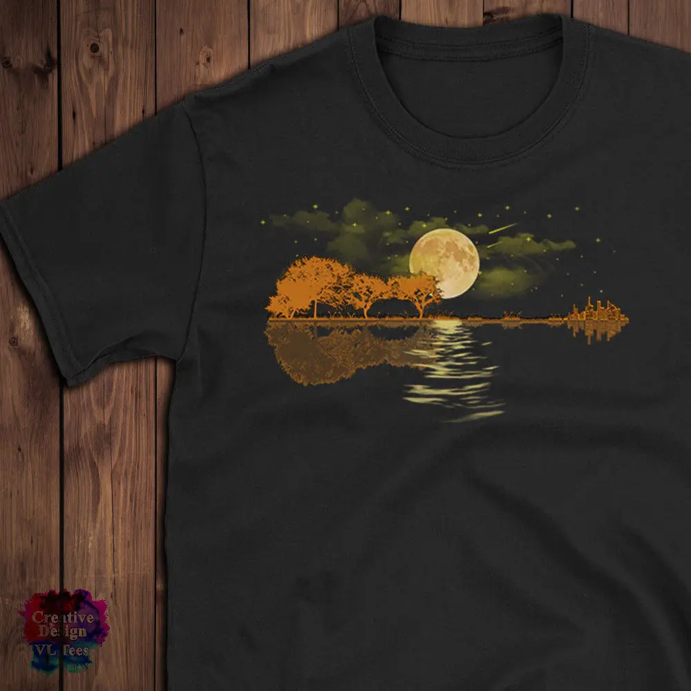 Guitar Lake Shadow Love Lovers подарок на день рождения для мужчин и женщин футболка крутая