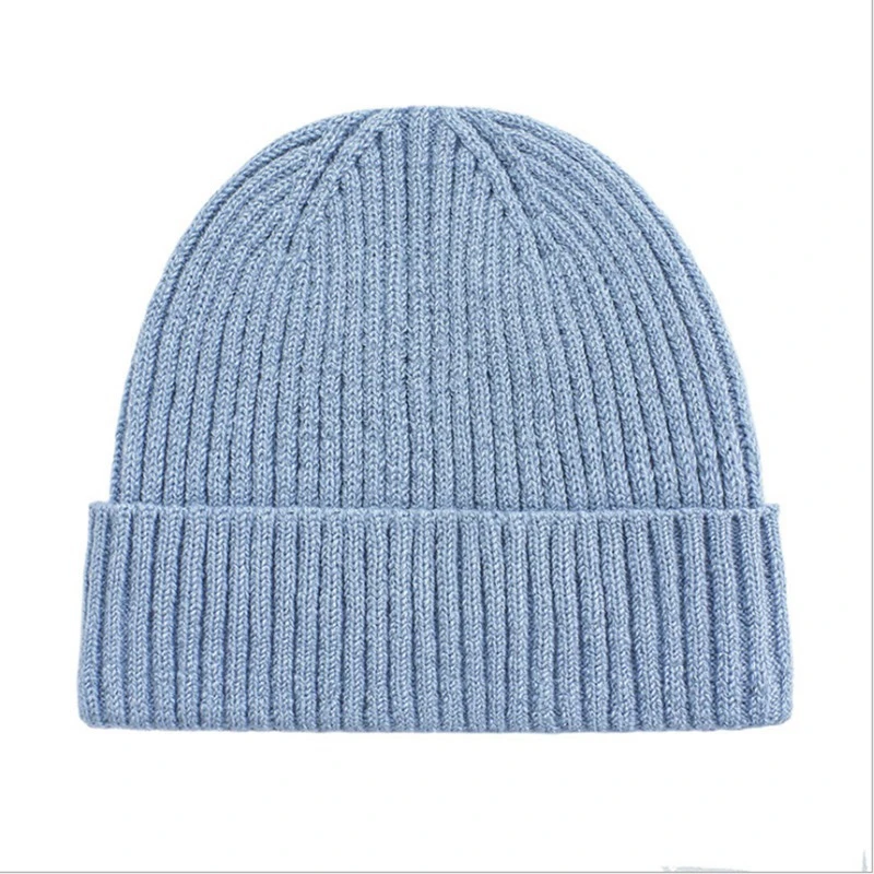 Knitting Vertical Stripes Unisex Beanie Hat Simple Casual Tide Crimping Dome Autumn Winter Hat Adult Cap designer skully hat