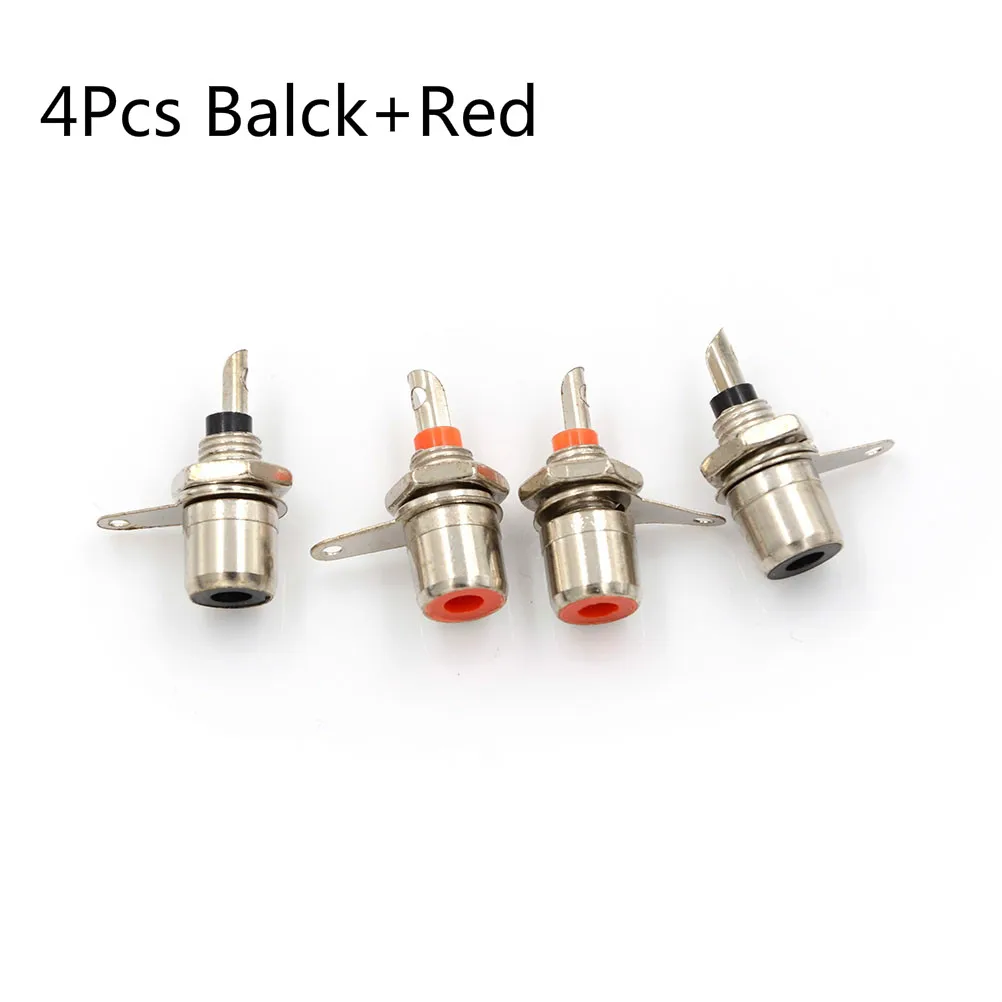 4Pcs Balck+Red Professional RCA Chassis Panel Mount Jack Plug Socket Connectors Grade Audio | Обустройство дома