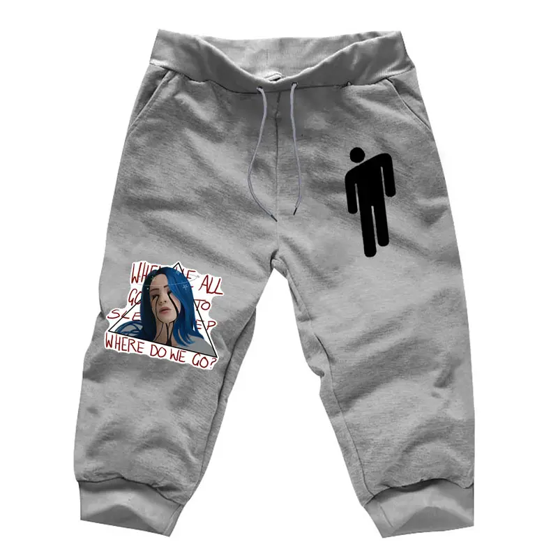Billie Eilish/уличная одежда; укороченные брюки; сезон осень; Harajuku; 7 минут; брюки для мальчиков; модные спортивные брюки; мужские хлопковые шаровары