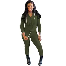 

Pure Color Zipper Hooded Long-Sleeved Sweater + Slim Trousers Two-Piece Suit For 2021 Winter Casual Women's Fashion Sports Suit