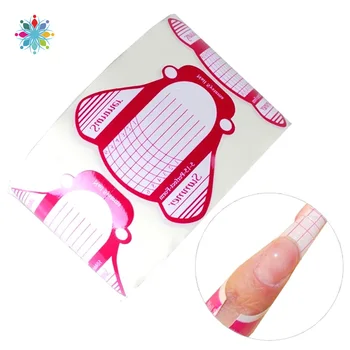 

100Pcs Nail Art Tips Extension Forms Guide French Rose DIY Tool Acrylic UV Gel Sticker Nail Art Guide Mold Manicure Stencil Tool