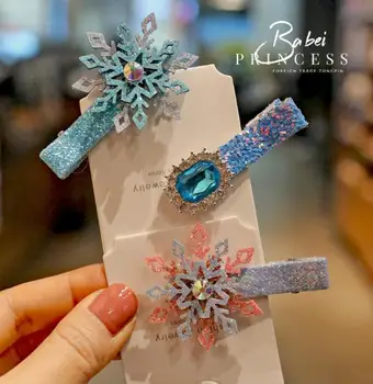 

Girls' Hair Clips Princess hair accessories, party hairstyle cards snowflakes