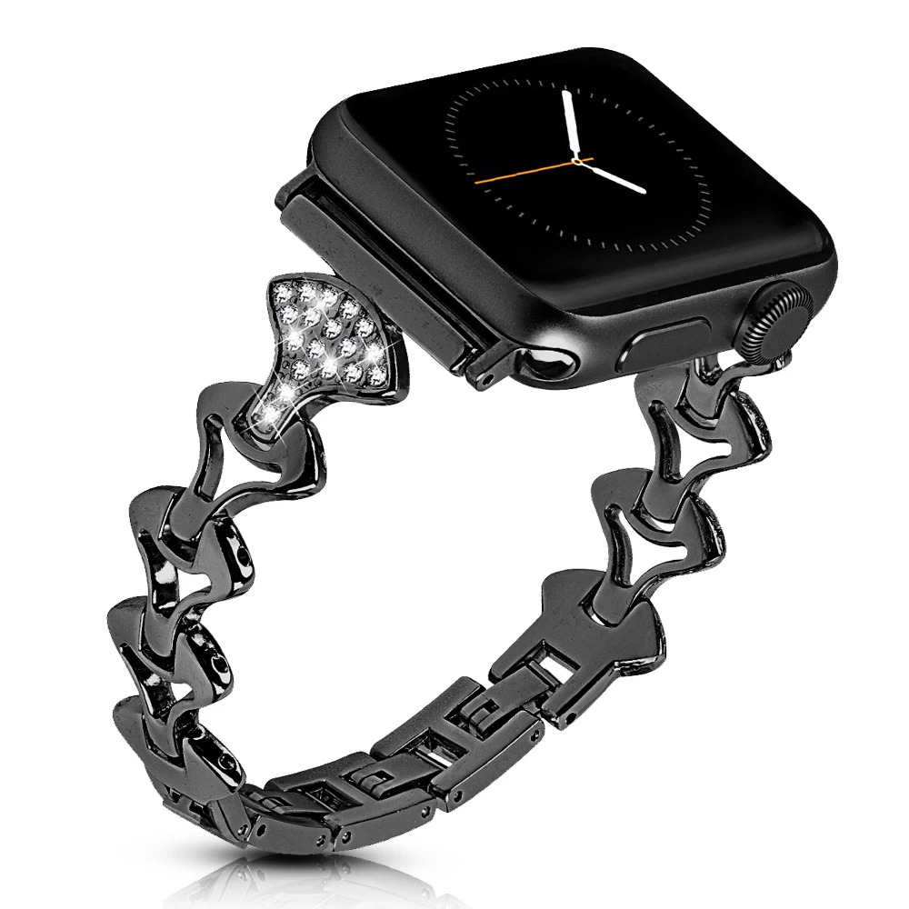 Женский браслет со стразами и бриллиантами для Apple Watch Band Series 5 4 3 2 1 браслет 40 мм 44 мм 38 мм 42 мм регулируемый ремень