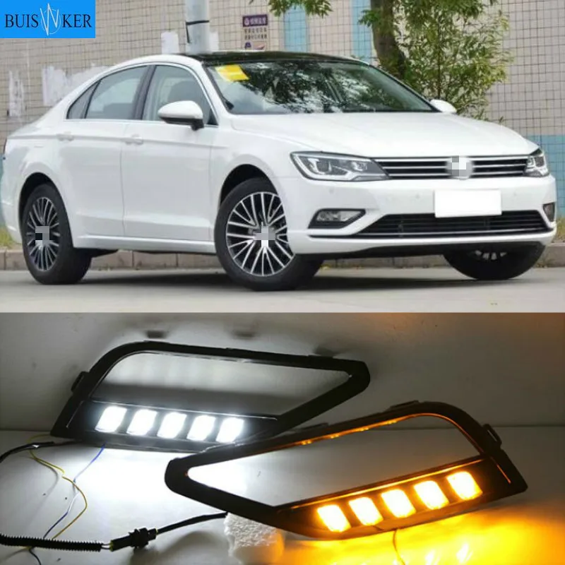 

Для Volkswagen Lamando 2015-2018 светодиодный DRL Дневной светильник ночного вождения желтый Поворотная сигнальная лампа