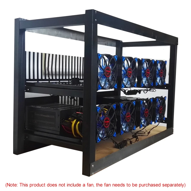 8 Gpu Scheda Grafica Rack Multi-Grafica Doppio Alimentatore Rack Telaio Fusoliera In Metallo Doppio Alimentatore Server Rack Atx/Matx