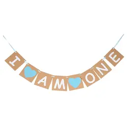 Я один баннер для мальчика-первый день рождения украшения-1-й день рождения