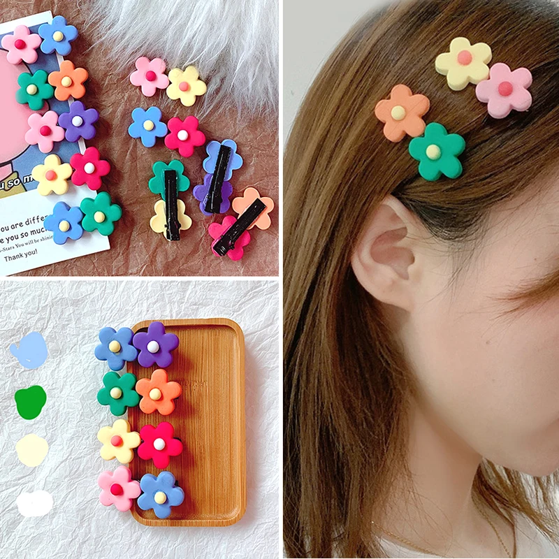 

1Pc Korean Sweet Flower Hair Clip Girls Kids Hairpin Hair Accessories for Women Candy Color Hairclips Barrettes Headwear