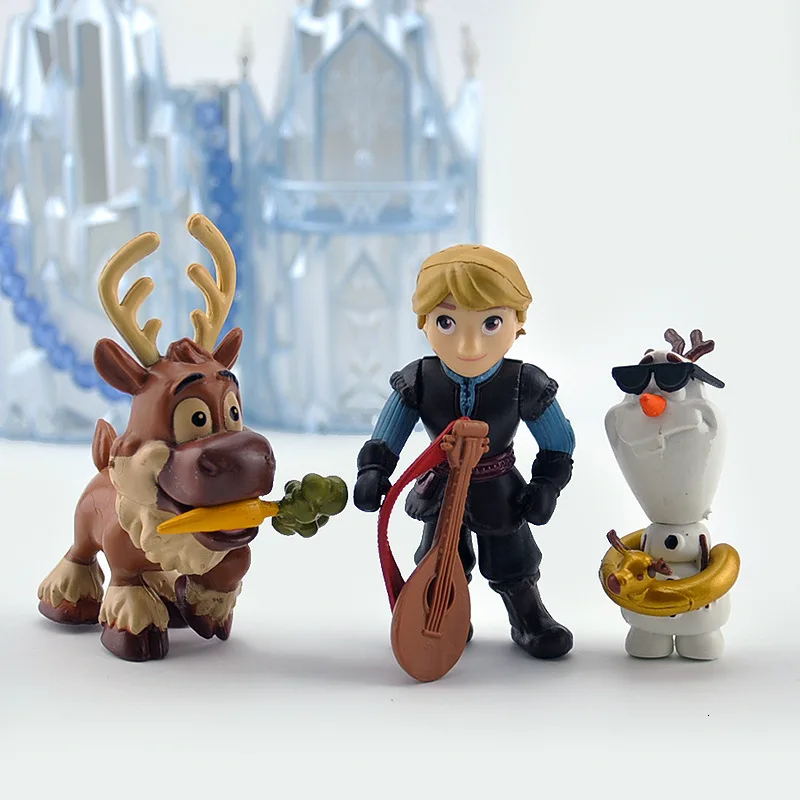 6 шт./компл. Disney Frozen принцесса Анна Эльза Олаф Свен замок Ледяной дворец престол